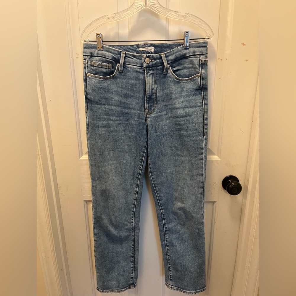 LIKE NEW Good American Good Legs Straight High Rise Jeans - Sz 8/29